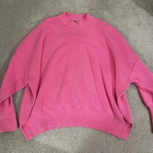 Free People Easy Street Tunic Sweater Hot Pink Pullover Women’s Medium